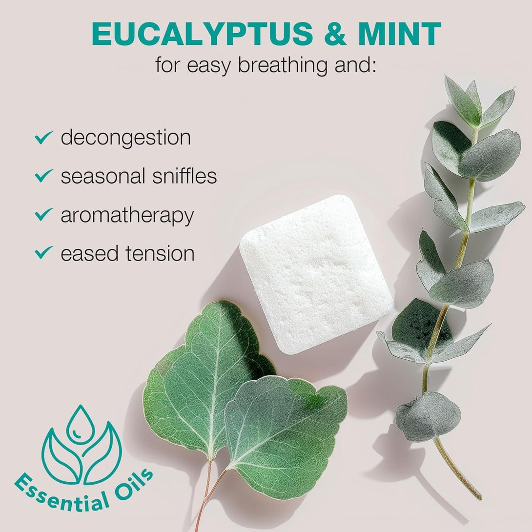 Shower Steamers Aromatherapy - USA Made with Natural Ingredients & Eucalyptus Essential Oil, Large Shower Bombs, Relaxation Spa Gifts for Women & Men, Unique Self Care Gifts