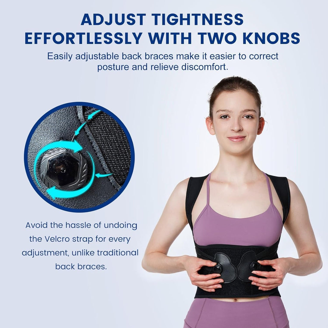 Back Brace Posture Corrector for Women & Men-Knob Adjustable Back Support Straightener-Upper and Lower Back Pain Relief-Scoliosis, Shoulder Posture Corrector- Neck Hump, Hunchback XXL(39"-44")