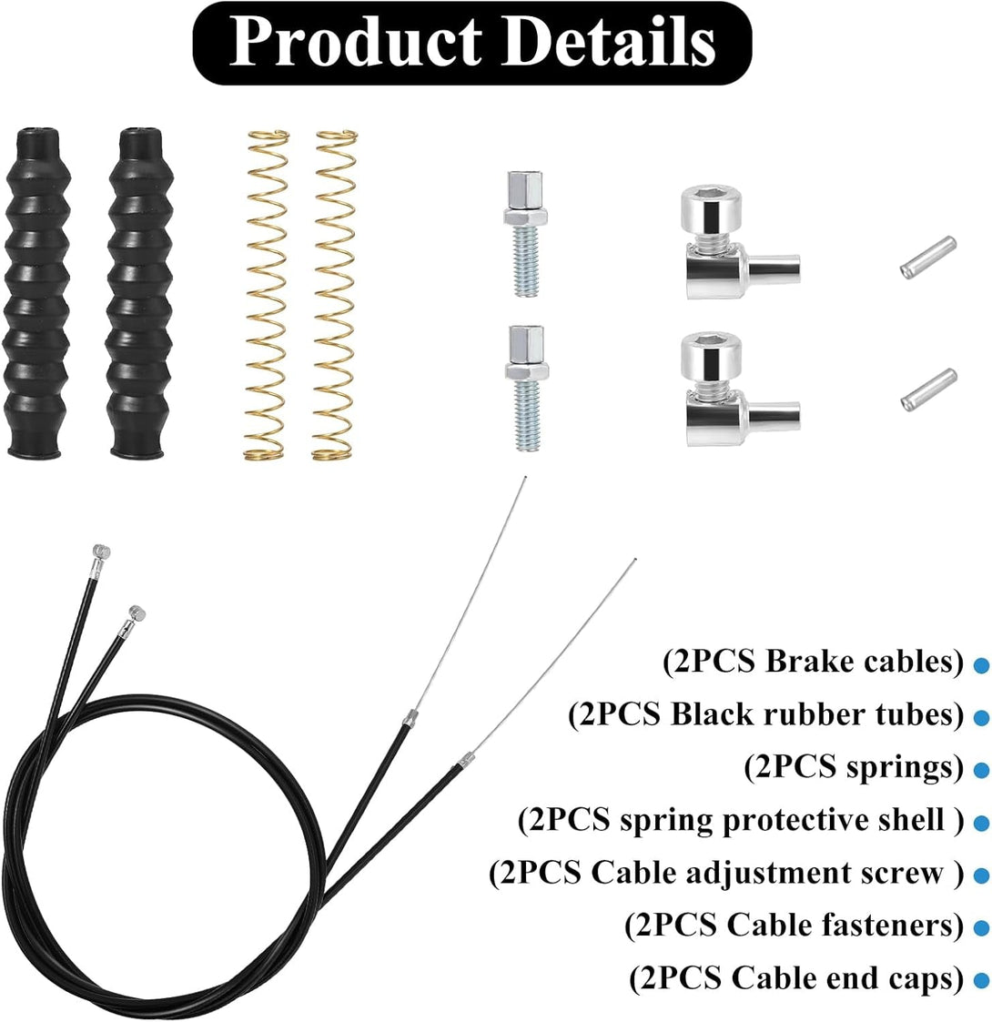 2 Packs Rollator Brake Cable Replacement Brake Cable Parts, 41" Brake Cable Rollator Walker Parts Brake Cables for Folding Wheelchair Rollator Universal Cable Drive Walker Parts(14 Pcs 1 Pair)