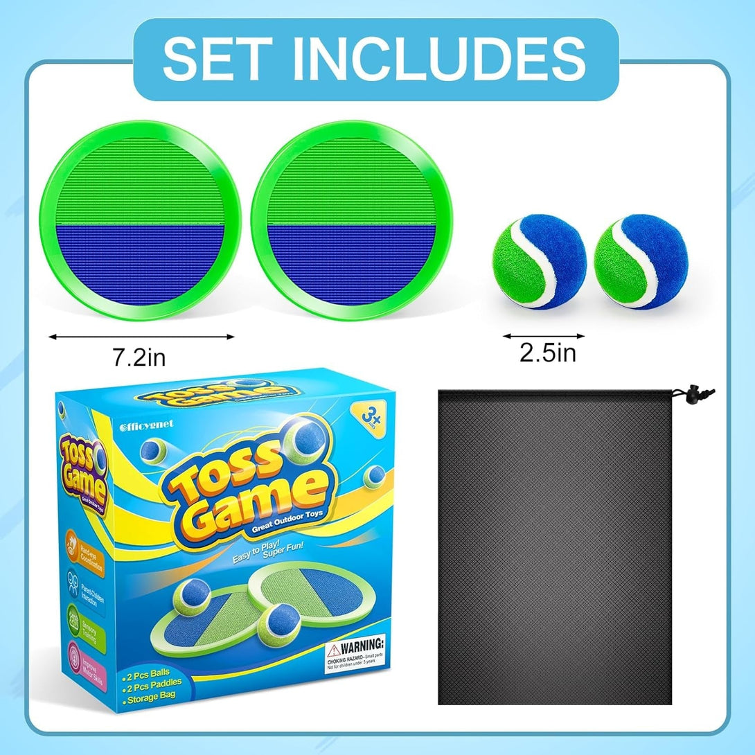 Ball Catch Game, Kids Toss Game for Ages 3 4 5 6 7 8-12 Year Old Boy Girl, Catching Balls Set with 2 Ball Paddles for Outdoor Yard Game, Pool or Beach Toys for Birthday Gifts Easter Basket Stuffers