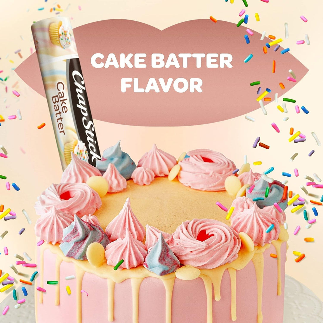 Chapstick Cake Batter Limited Edition Flavored Lip Balm Tubes - 0.15 Oz (Pack of 3)
