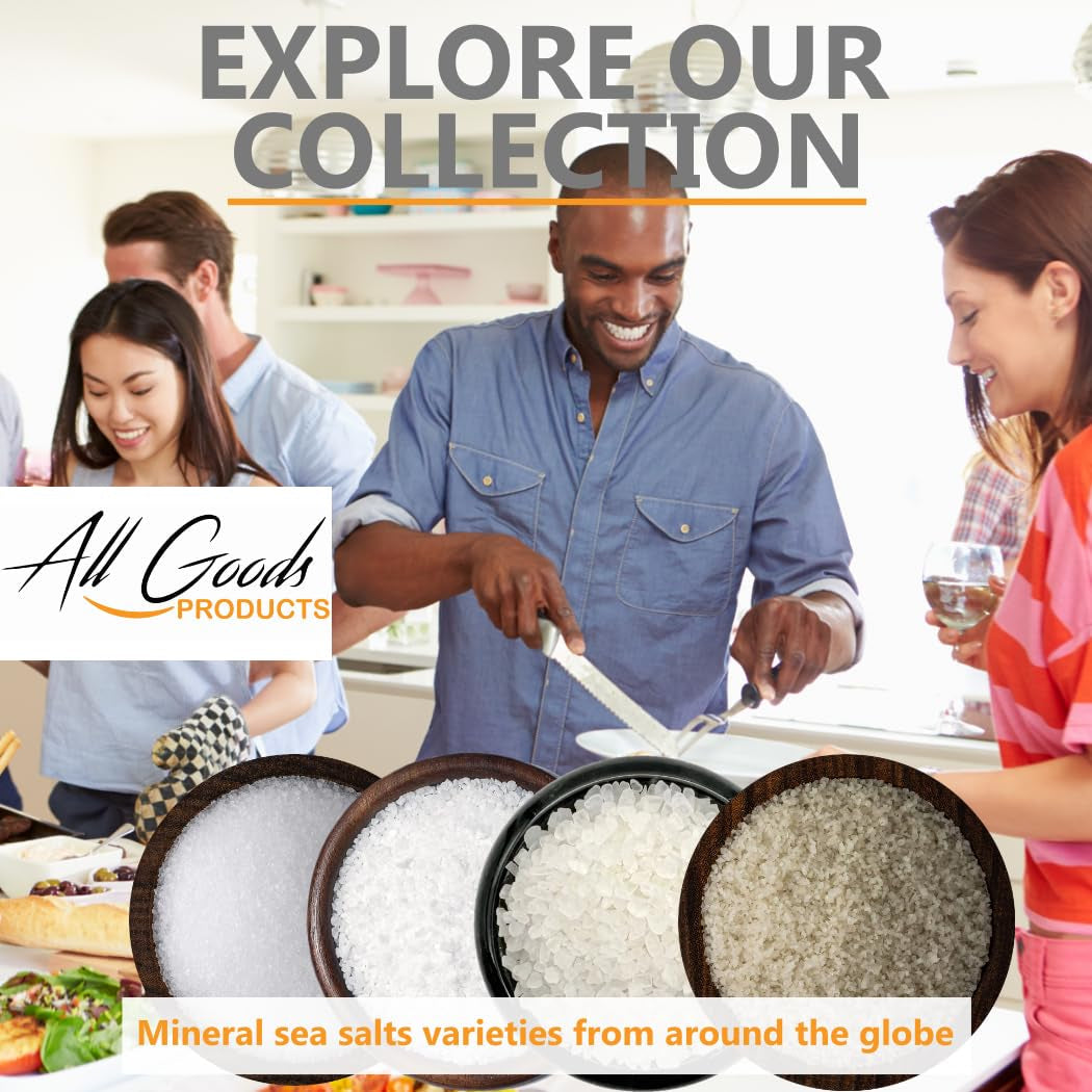 All Goods Organic Celtic Salt – Coarse 5 Oz, 82 Minerals, French Gray, Hand-Harvested, Les Guérandais, Unrefined.