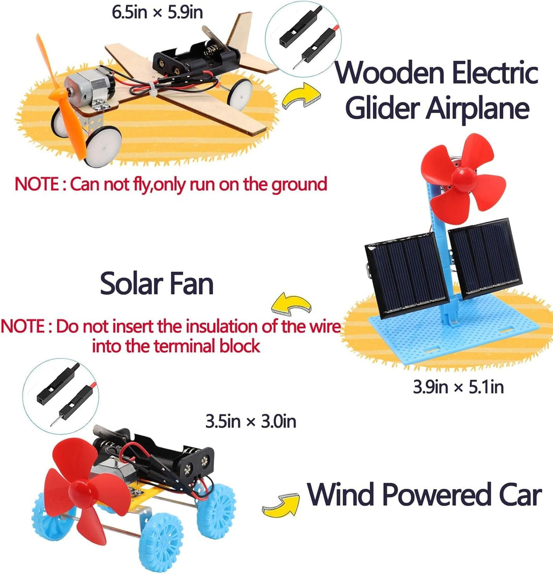 4 in 1 Solar Power & Electric Motor STEM Kits,Science Experiment Projects for Kids Beginners,Electronic Assembly Solar Powered Toy Kit,Diy Educational Engineering Experiments for Boys and Girls
