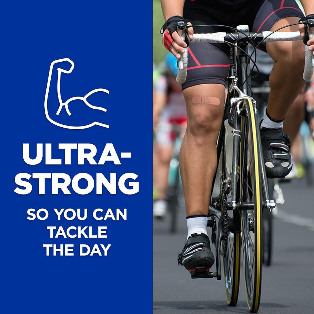 Band-Aid Brand Sterile Tough Strips Adhesive Bandages for First Aid & Wound Care, Durable Protection & Comfort for Minor Cuts & Scrapes, Heavy-Duty Fabric Bandages, Extra Large, 10 Ct (Pack of 2)