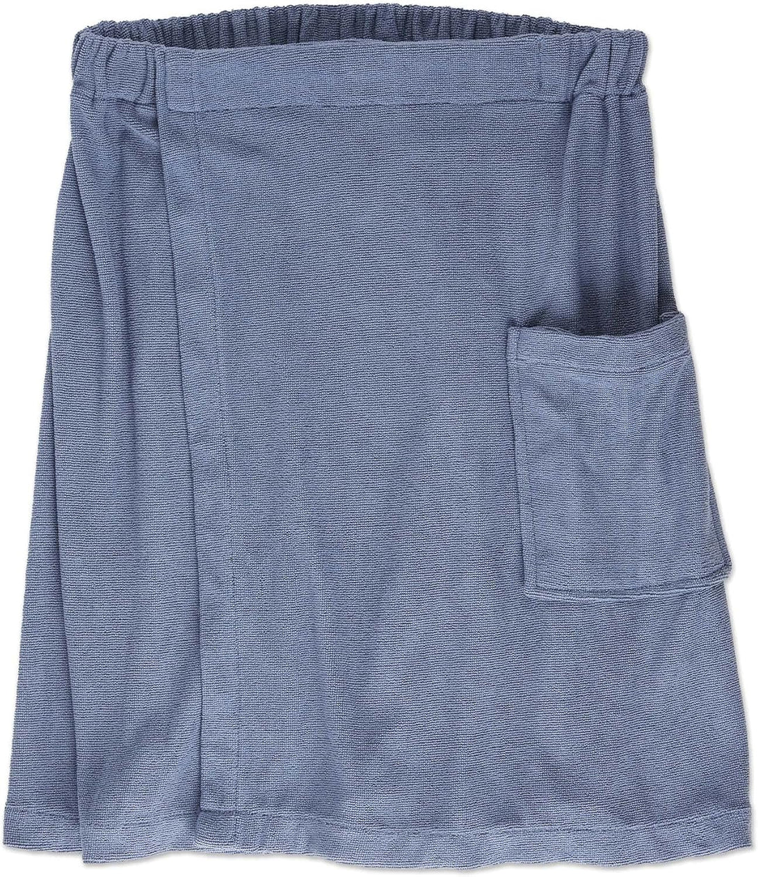 DII Men'S Terry Shower Wrap Collection Adjustable with Velcro and Pocket, 54X20, Stonewash Blue