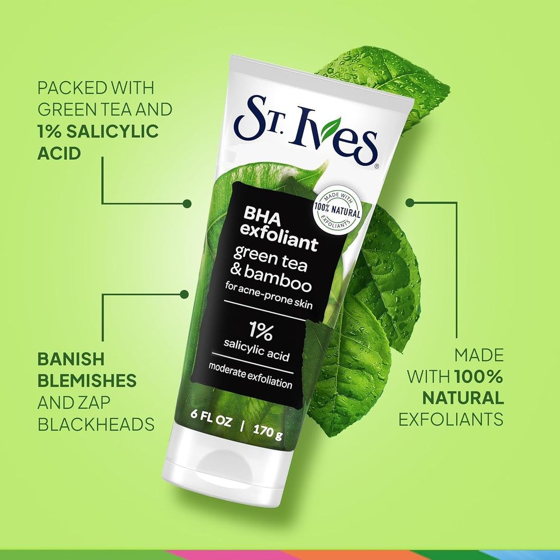 St. Ives Blackhead Clearing Face Scrub, Green Tea, 6 Oz