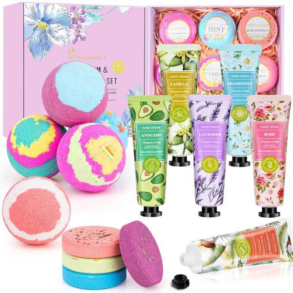 Bath Bombs for Women, Mothers Gifts Day for Mom, Relaxing Spa Baskets Gift Set, Self Care Gifts for Women, Birthday Bombs Gifts for Mom, Coworker, Teacher, Nurse