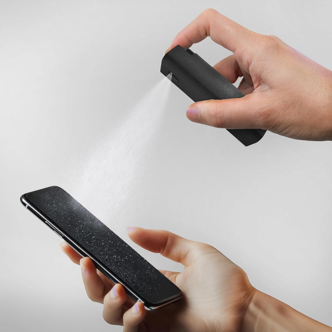 EVEO Screen Cleaner Spray and Wipe - 2-In-1 Car Screen Cleaner & Iphone Cleaner Touchscreen Mist Cleaner for Laptop, Computer, Macbook, Ipad and More - Streak-Free Shine - Grey