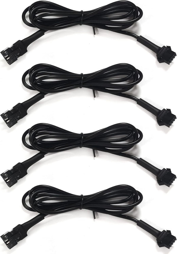 4Pcs 36In/90Cm RGB LED Multi-Color Accent Light Extension Cable Wire Cord Set Neon Atmosphere Light Power Extenders for LED Motorcycle Auto ATV Car Light Multi-Color Neon Strip Rock Light Kit