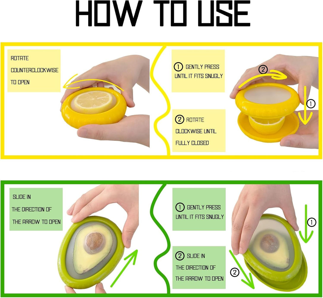 AEKTBY Silicone Fruit and Vegetable Anti-Oxidation Storage Box | Onion Storage | Avocado Saver | Set of 4 Reusable Storage Containers for Fridge