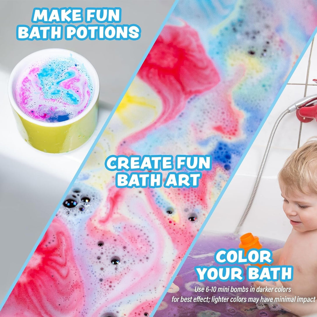 Lil' Bursts Mini Bath Bombs for Kids, 90 Count, Cosmic | Nontoxic | Tiny with a Burst of Color, Foam & Bubbles | Customize with Fun Colors | Create Bath Art