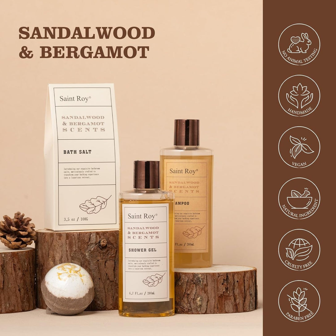 9Pcs Birthday Gifts Spa Kit for Men Cedar & Bergamot Scents Bath Gift Set and Shower Gift Bath and Body Gift Basket Set for Mans Gifts Bath Spa Kit Bath Spa Baskets, Home Spa Care Men Gift Set