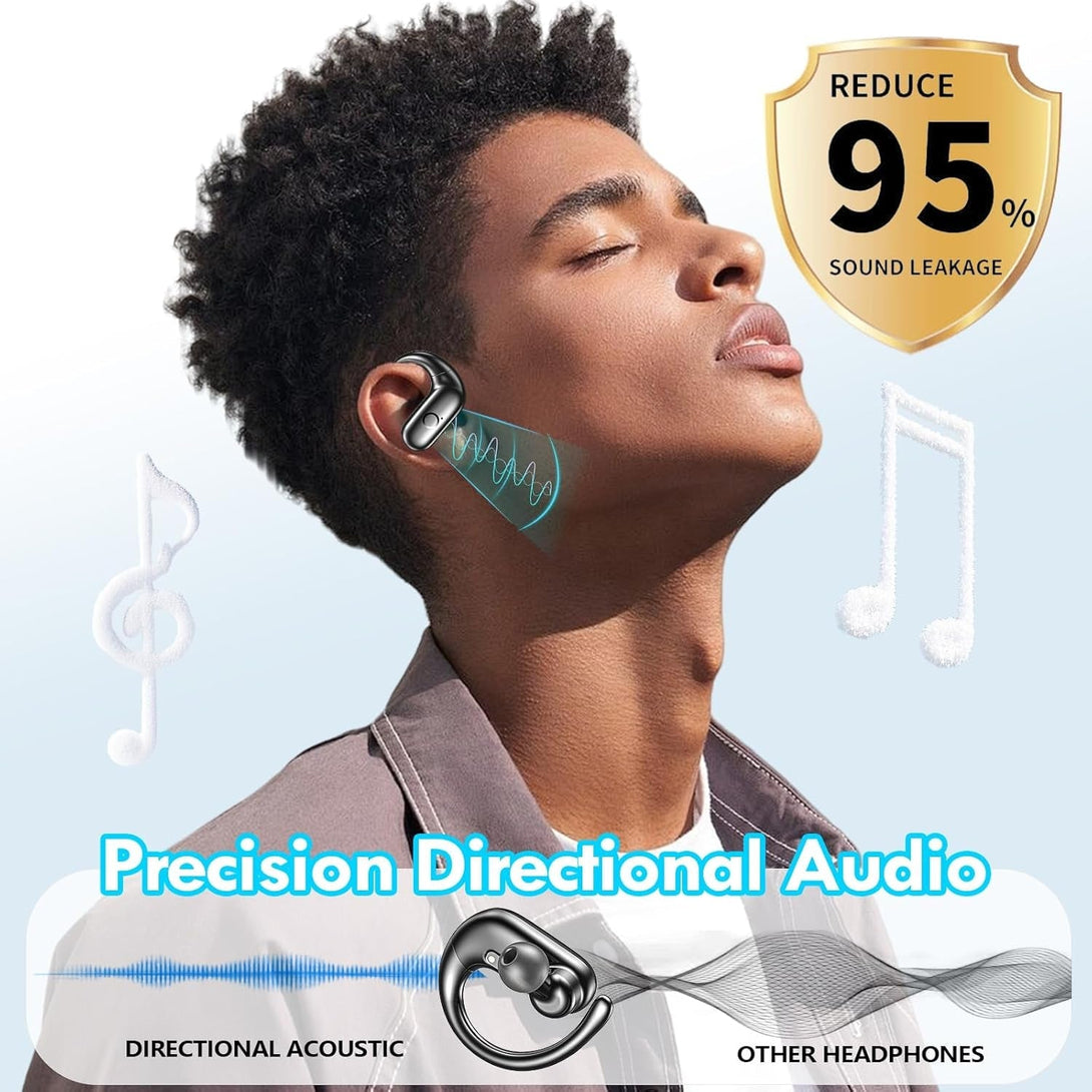 Kurdene Wireless Earbuds Bluetooth Headphones Sport,Over Ear Buds with Deep Bass Sound,60Hrs Playtime Earphones Redesigned Comfort Fit with Earhooks for Running,Meeting,Workout-Black