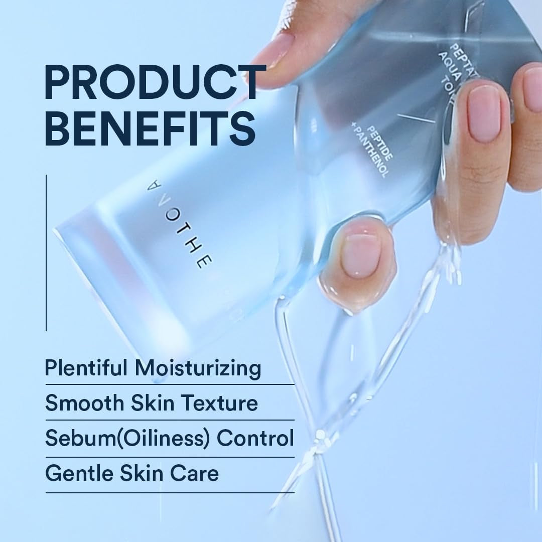 Another FACE PEPTATHENOL™ Aqua Balance Toner 4.05 Fl. Oz, Daily Moisturizer for Dry Skin, Exfoliating for Smooth Skin, Sebum Control, Non-Irritation for Sensitive Skin, Vegan, Korean Skin Care