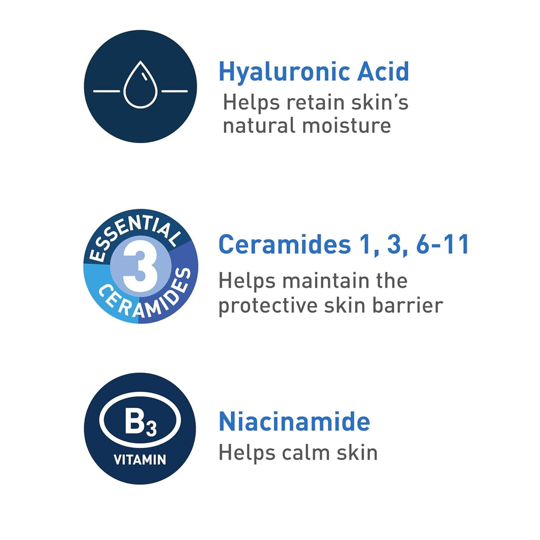 Cerave Foaming Facial Cleanser, Daily Face Wash for Oily Skin, Hyaluronic Acid + Ceramides + Niacinamide, Fragrance Free & Paraben Free, Non-Drying Oil Control Face Wash, 19 Fluid Ounce