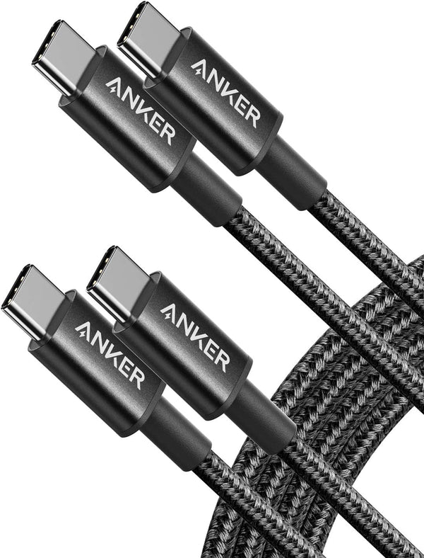 Anker USB C to USB C Cable, Type C 60W Fast Charging Cable (6FT, 2Pack) for Iphone 16 Series, Ipad Mini 6 and More (Black)
