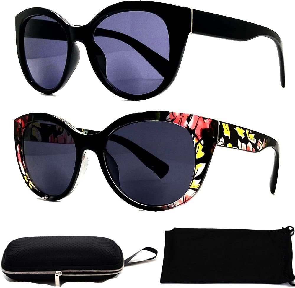 Bifocal Sunglasses Reading Glasses Women Designer Fashion Sun Readers (2-Pair)
