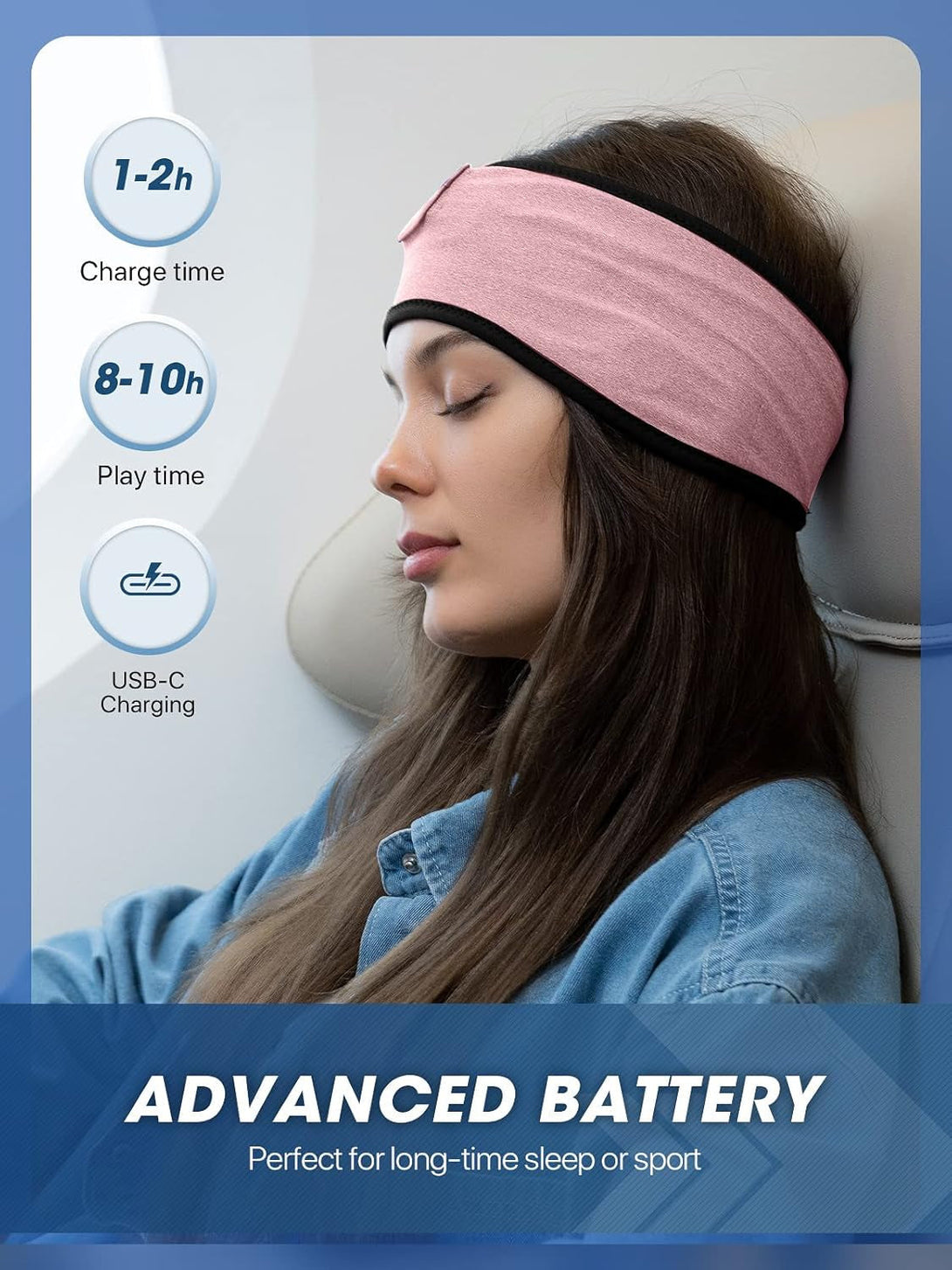 Sleep-Headphones-Wireless-Bluetooth-Headband - Comfy Sleeping Eye Mask Headphones Headset, Sport Headband Earbuds Electronics Tech Gadgets Christmas Birthday Gifts for Women Men Running