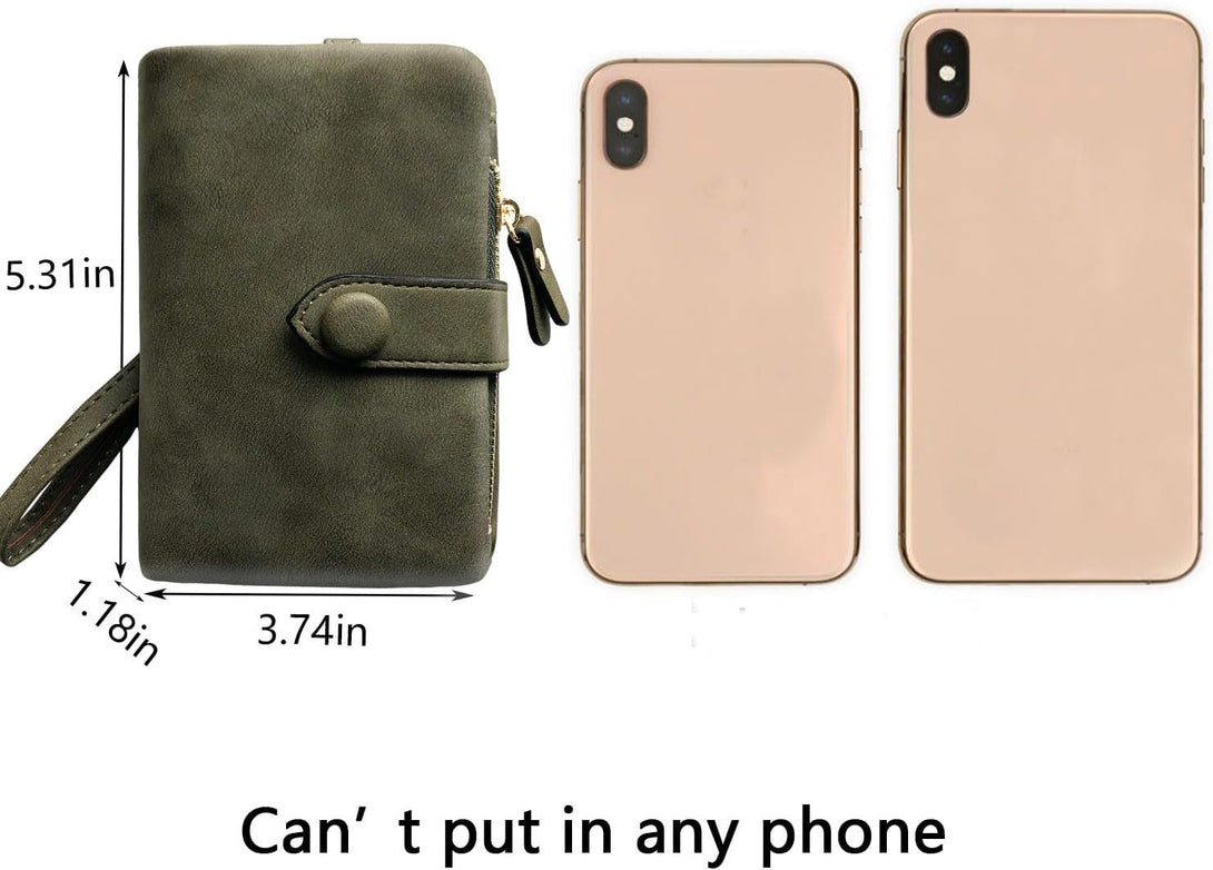 AOXONEL Women'S Small Bifold Leather Wallet Rfid Blocking Ladies Wristlet with Card Holder Id Window Coin Purse