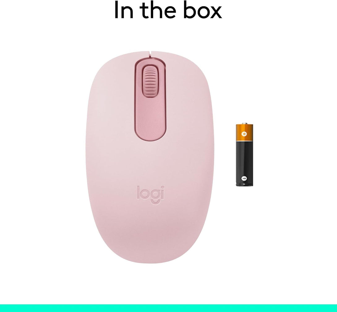 Logitech M196 Bluetooth Wireless Mouse, Compact and Portable Mouse for Laptops, Tablets and More, 12-Month Battery, Smooth Tracking, Compatible with PC and Mac, Windows and Macos - Rose