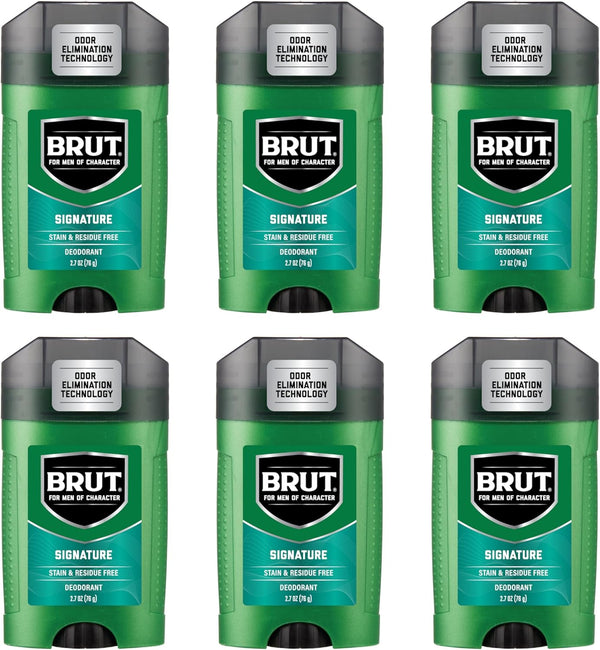 Brut Deodorant Original Fragrance 2.7 Oz / 76 G (Pack of 6)