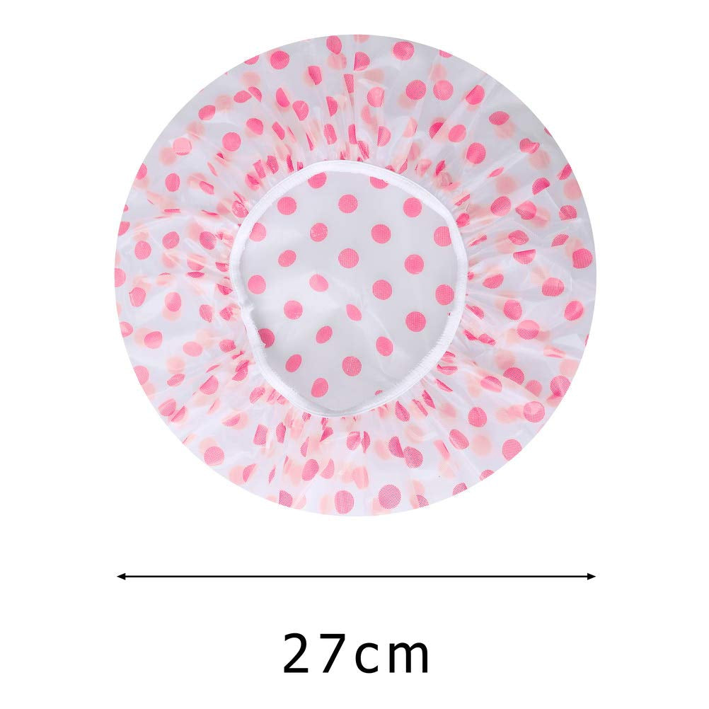 Shower Cap, 3 Pcs Waterproof Reusable Shower Caps Bath Hair Hat for Women Men Kids