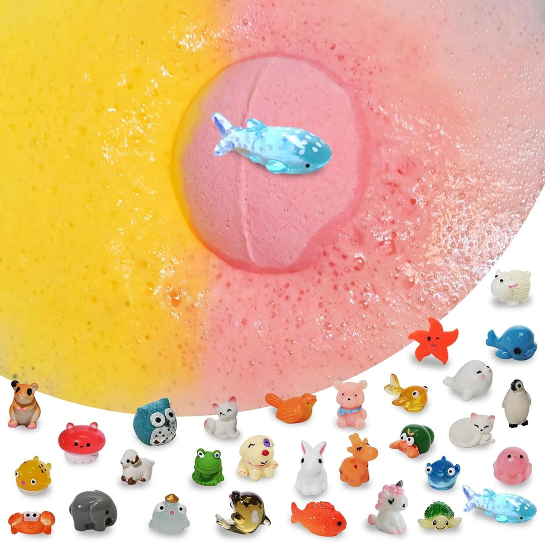 Bath Bombs for Kids with Toys inside for Girls Boys - 30 Pack Bath Bombs Gift Set with Surprise, Kids Safe Bubble Bath Fizzy Balls Halloween Christmas Birthday Gift Kit