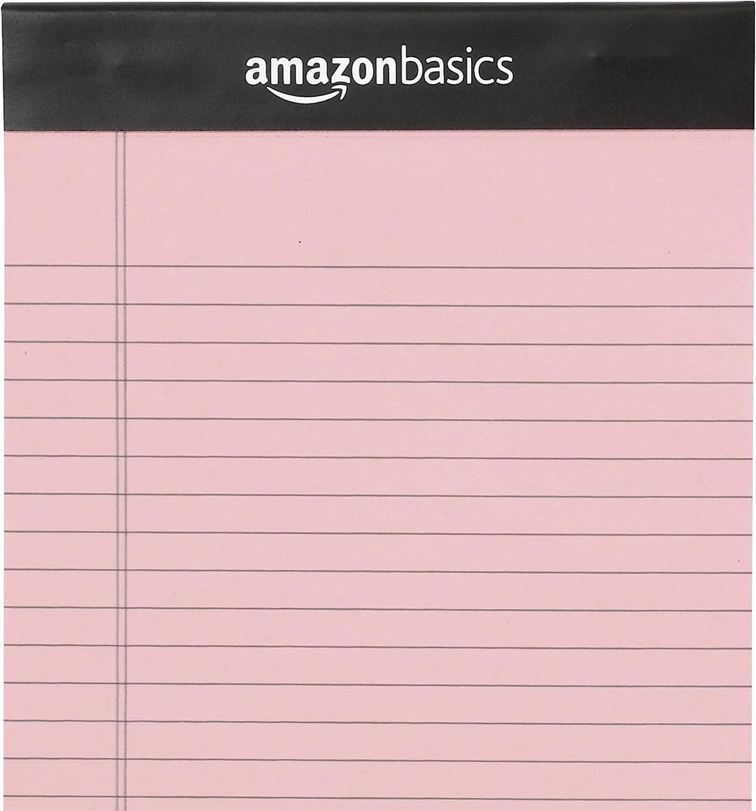 Amazon Basics Narrow Ruled 5-Inch by 8-Inch Lined Writing Note Pads, 6 Count (50 Sheet Pads), Multicolor