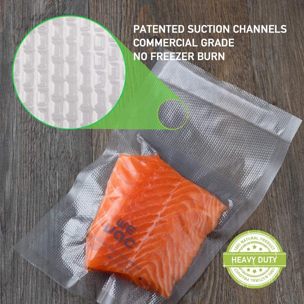 Wevac Vacuum Sealer Bags 11X50 Rolls 2 Pack for Food Saver, Seal a Meal, Weston. Commercial Grade, BPA Free, Heavy Duty, Great for Vac Storage, Meal Prep or Sous Vide