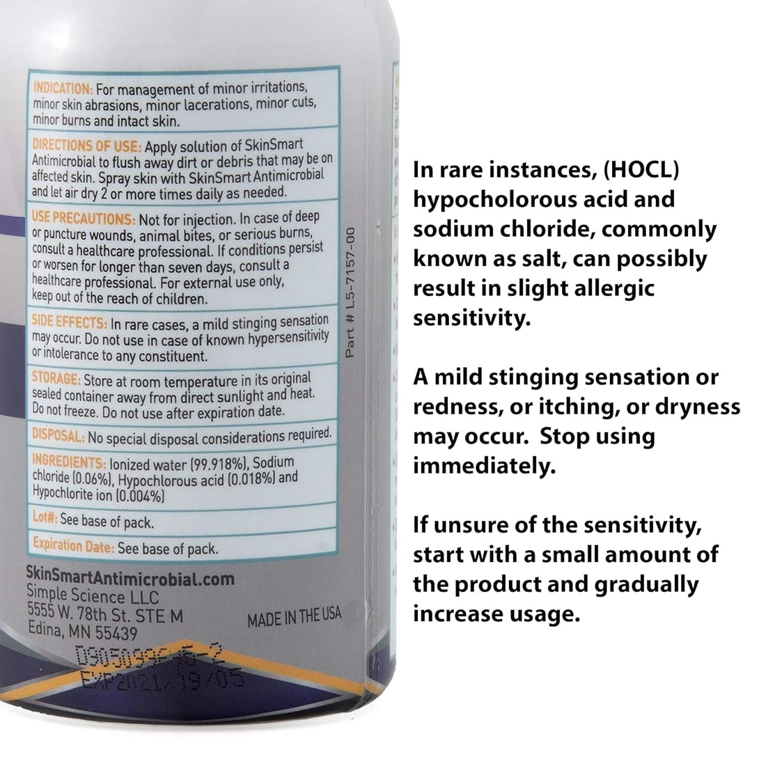 Skinsmart Facial Cleanser for Acne, Targets Bacteria for Active Teenage Athletes Post Workout and Adult Acne, 8 Oz Spray Bottle, Safe for Multiple Daily Uses