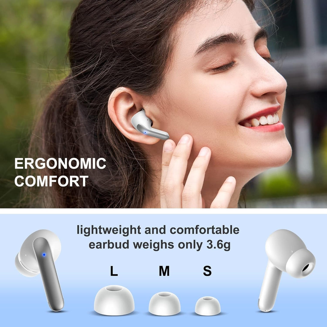 HYIEAR Wireless Earbuds, Bluetooth Earbuds V5.3, 40H Playtime, LED Display, IPX5 Waterproof Bluetooth Headphones with Mic, Support Wireless Charging