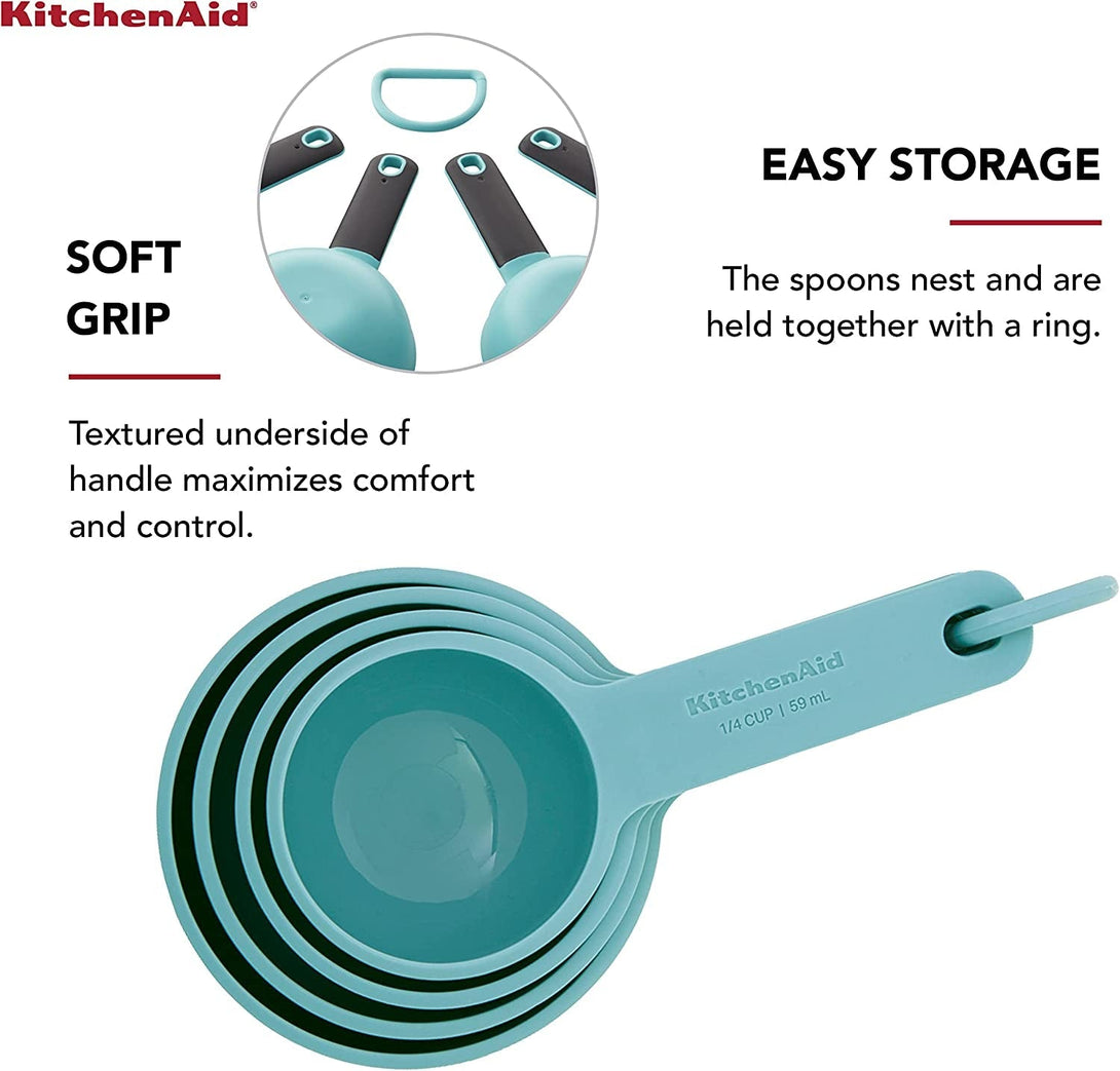 Kitchenaid Measuring Cups, Set of 4, Aqua Sky