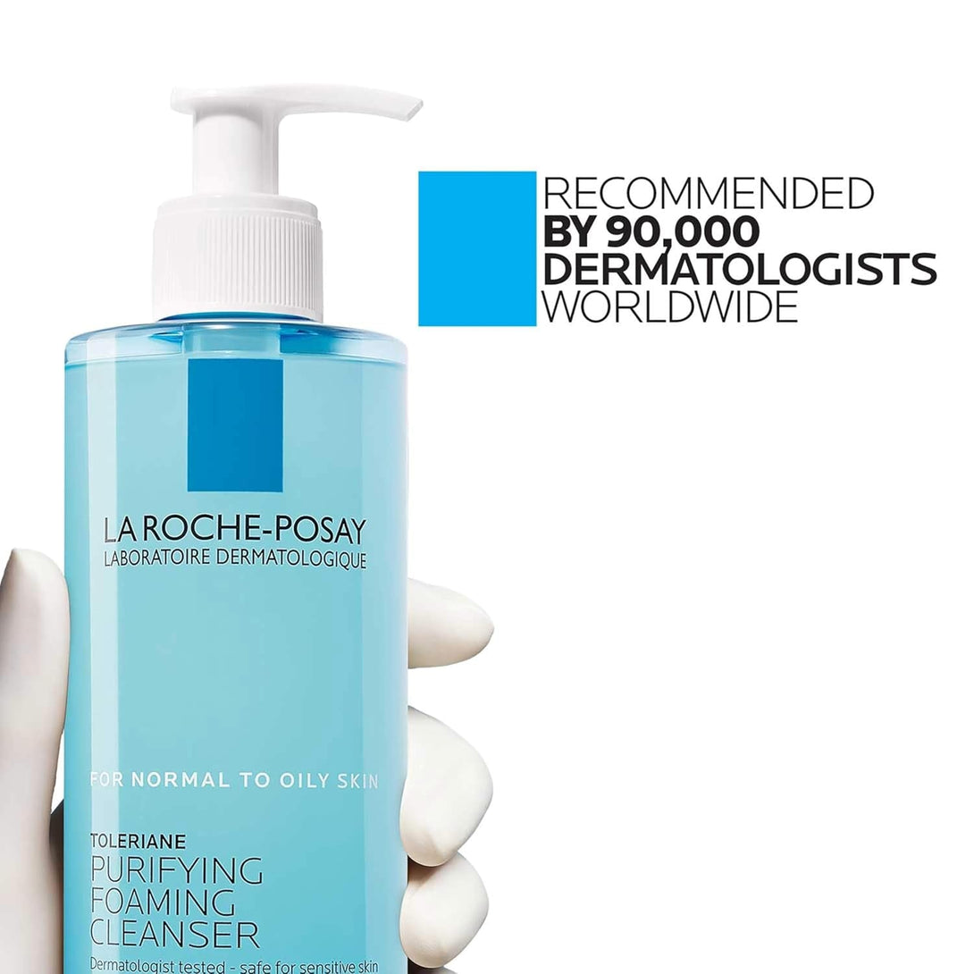 La Roche-Posay Toleriane Purifying Foaming Facial Cleanser, Niacinamide + Ceramides + Prebiotic Thermal Water, Oil Free Face Wash for Oily Skin, Pore Cleanser Safe for Sensitive Skin, Soap Free