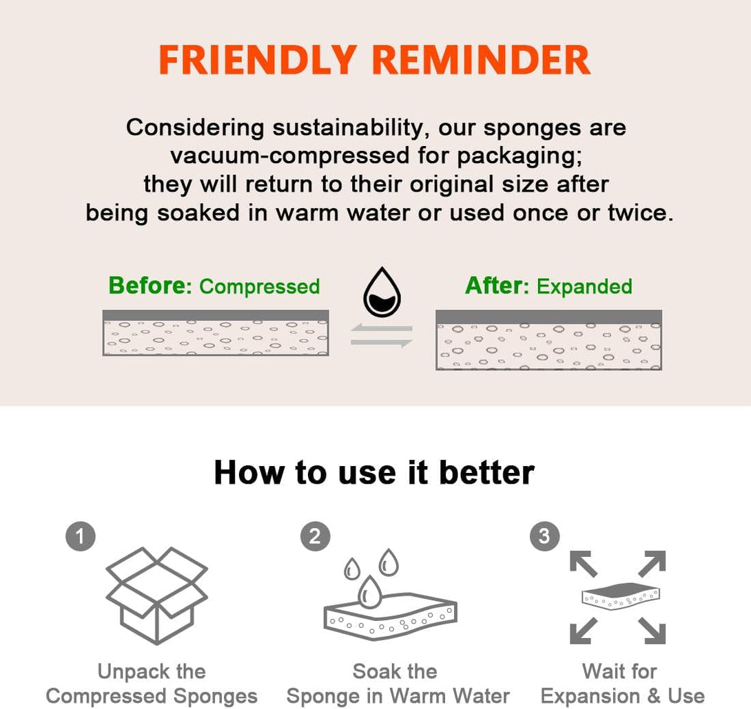 AIDEA Non-Scratch Scrub Sponge-12Count, Natural Sponges for Non-Stick Cookware, Sponges Kitchen, Cellulose Sponges for Dishes, Cleaning Sponge for Kitchen, Bathroom, Household