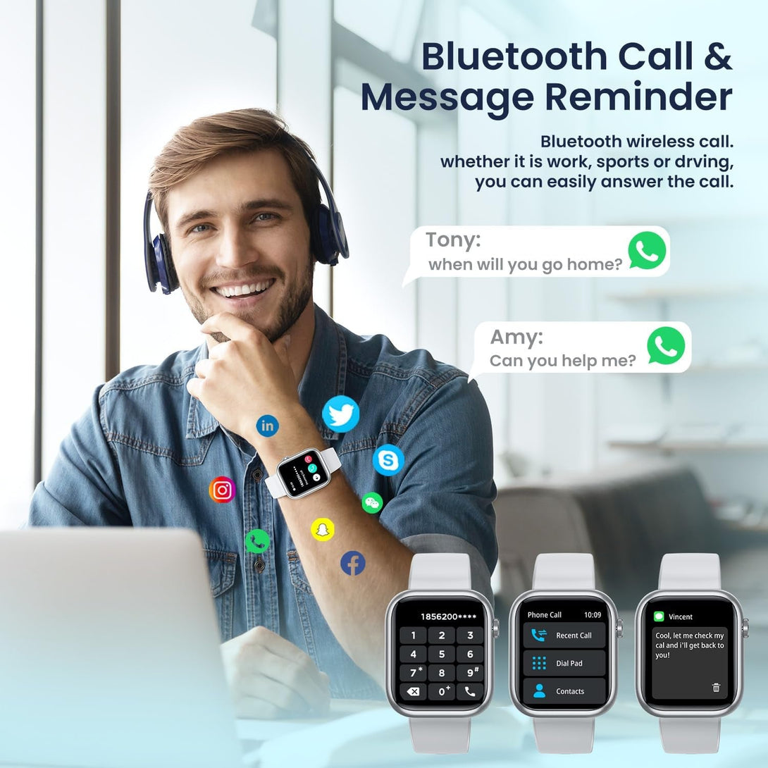 Smartwatch Women for Android Phones Ios: Smart Watches for Women Fitness Tracker 1.83" Touchscreen Waterproof Smartwatches Lady with Answer/Make Call Blood Pressure Heart Rate Sport Pedometer Monitor