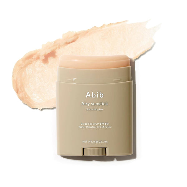 Abib Airy Sunstick Protection Bar Broad Spectrum SPF50+ 0.81 Oz / 23 G (Semi- Matte) | Korean Suncreen Stick Suncare Sunblock, No Whitecast, Protector Solar Barra, Water Resistant