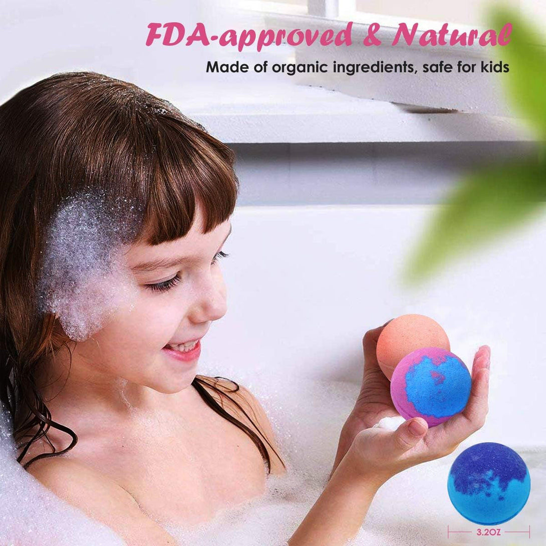 Bath Bombs for Kids with Toys inside Surprise - 12Pack Bubble Bath Fizzies Vegan Essential Oil Spa Bathbombs Fizz Bath Balls Kit for Girls Boys Women Skin Moisturize, Handmade Girl Gift Set, Kid Safe