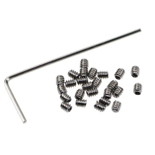 25Pcs 4-40 X 1/8" Allen Head Hex Hexagon Socket Set Screws Stainless Steel Cup Point Grub Screw Set Bolt with 1 Piece Hex Key Wrench