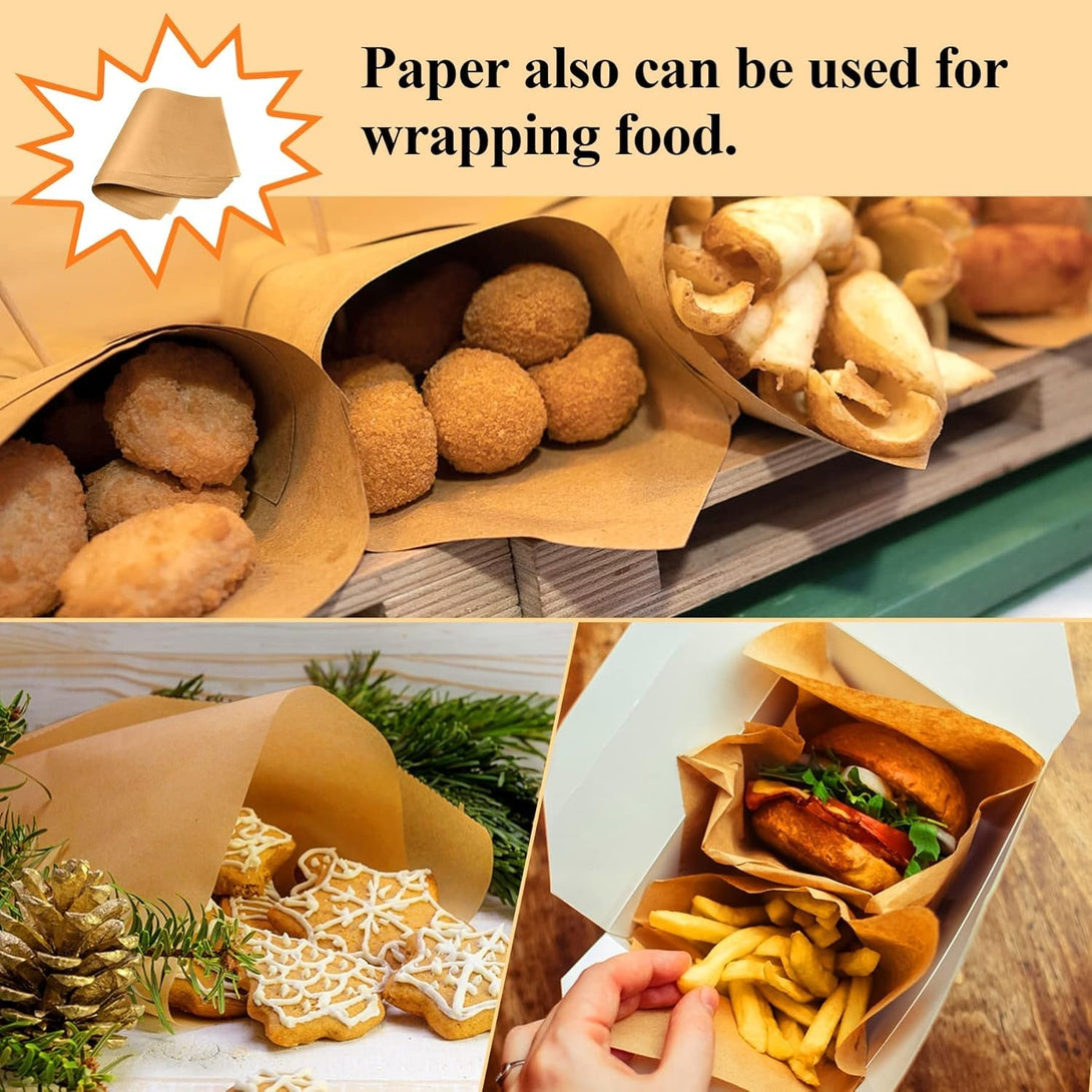 100PCS Unbleached Parchment Paper 12 X 16, Precut for Baking, Half Sheet for Cookie Sheets, Kitchen Gadgets and Supplies for Oven