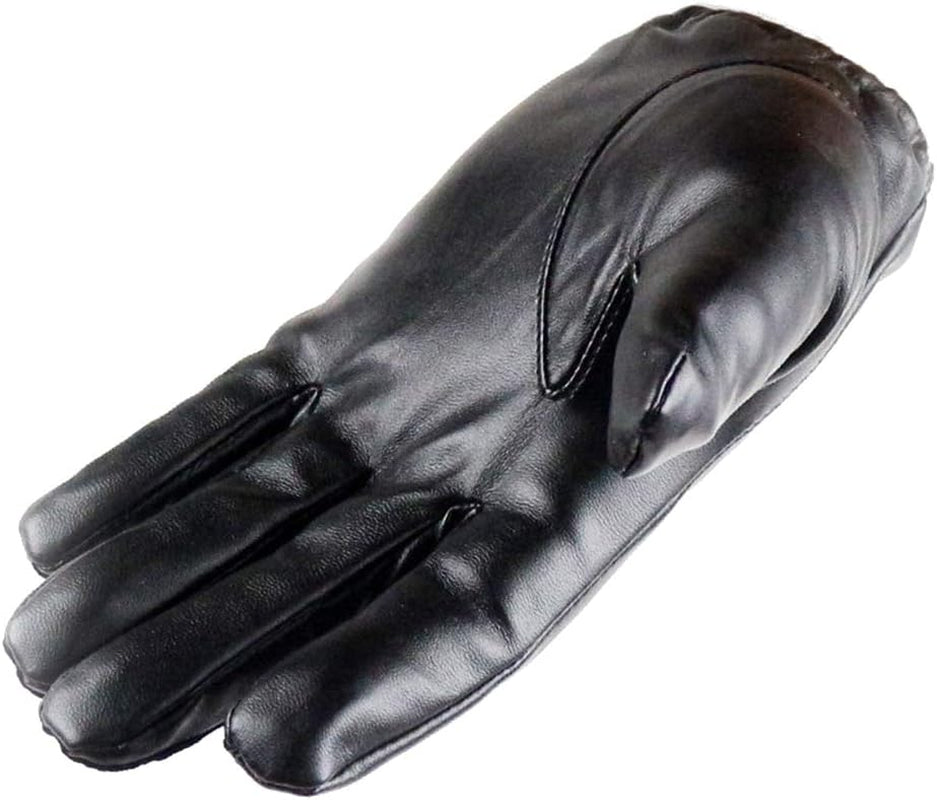 Long Keeper Men Leather Touchscreen Gloves Winter Driving Warm Wrist Gloves