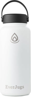 Water Bottle - 32 Oz, Wide Mouth, Premium Stainless Steel Bottle with Grip Cap, Double Walled Vacuum Insulated, Thermo Mug, Metal Flask, Leak