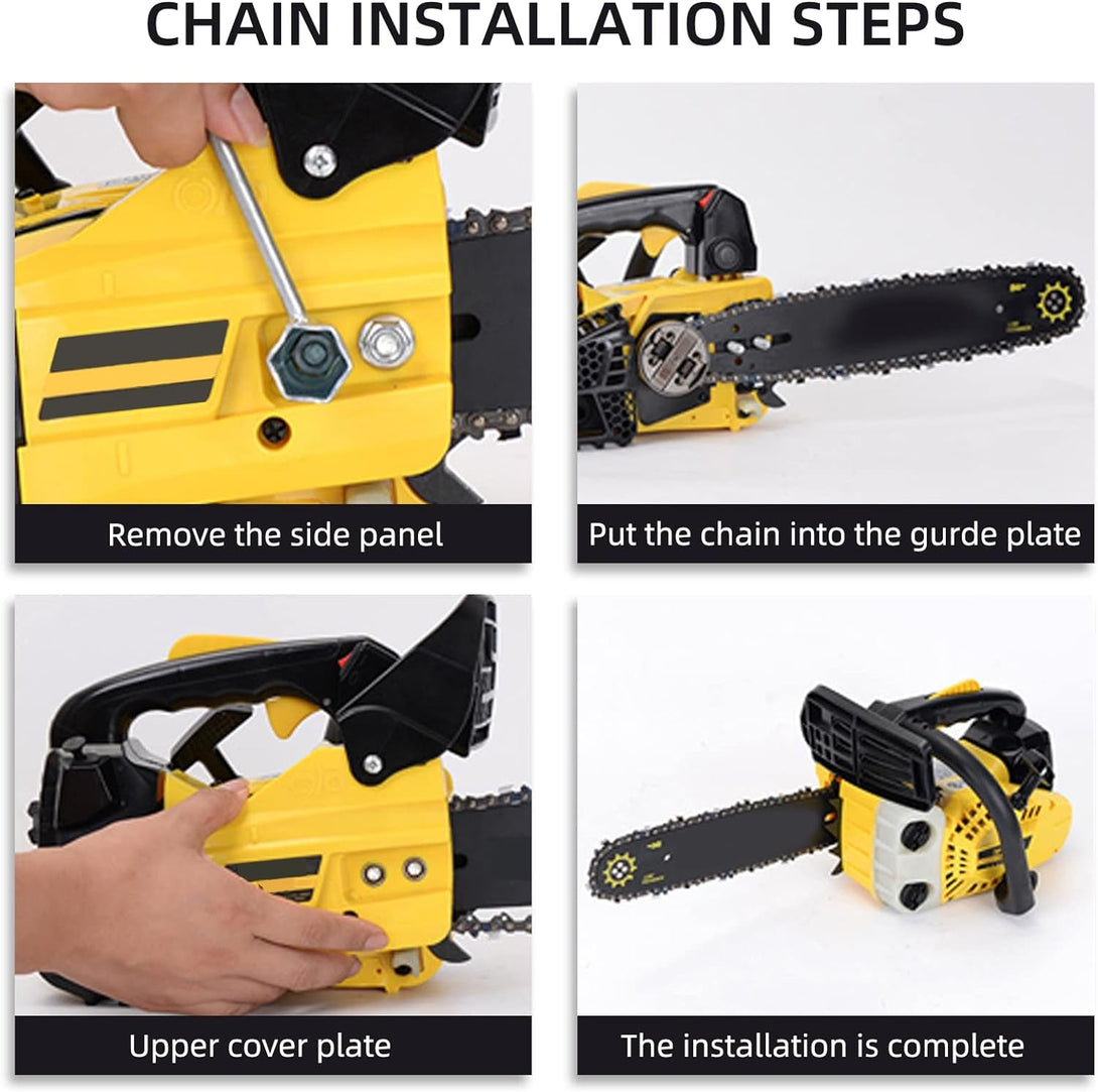 4 Pack 14 Inch Chainsaw Chain 52 Drive Links, .050" Gauge, 3/8" LP Pitch, 14-Inch Replacement Chainsaw Chains Low-Kickback Fits Craftsman, Echo, Poulan, Ryobi, Worx 14 Inch Chainsaw Chains