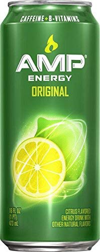 Amp Energy Drink Original and Red Bull Energy Drink Original Combo Pack, 16Fl.Oz. (Pack of 8)