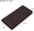 Genuine Leather Long Wallet for Men, Large Capacity Purse Clutch Bag Handbag Checkbook Cash Credit Cards Phone Holder
