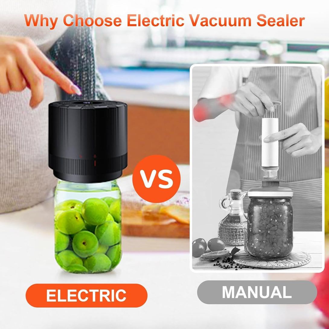 Mason Jar Vacuum Sealer - Electric Mason Jar Sealer Vacuum Sealing Kit, Vacuum Sealer for Mason Canning Jars with Can Opener, Regular and Wide Mouth Mason Jar Lids