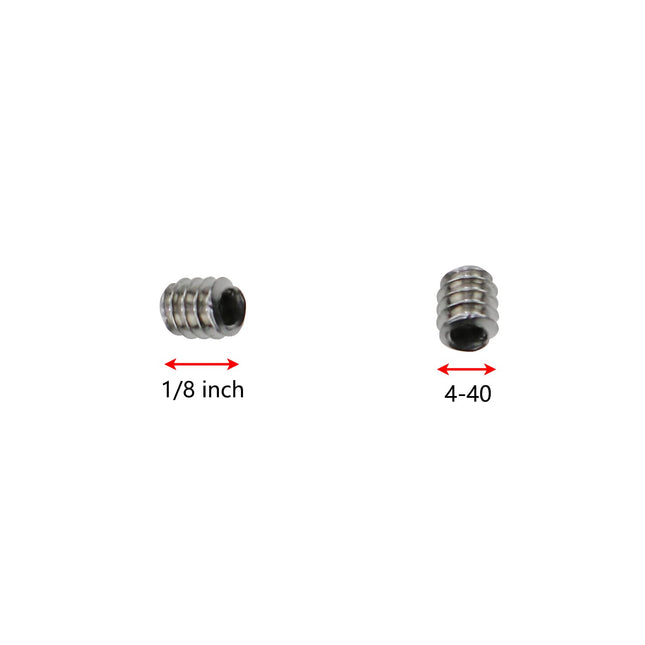 25Pcs 4-40 X 1/8" Allen Head Hex Hexagon Socket Set Screws Stainless Steel Cup Point Grub Screw Set Bolt with 1 Piece He