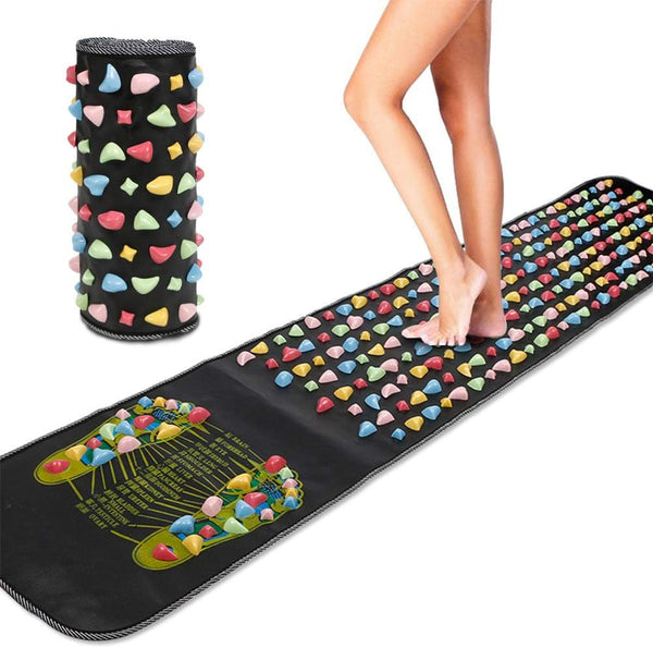 Foot Massage Mat，Reflexology Mat Walk Foot Leg Pain Relieve Relief Walk Massager Mat, Acupoint Mat for Acupressure Relaxes the Nerve Ache Ease Tiredness of the Muscle（68.9 * 13.8In
