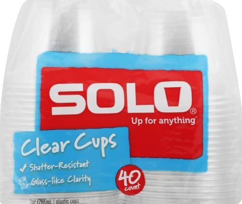 Solo Clear Plastic Cups, 9 Oz, 40 Ct