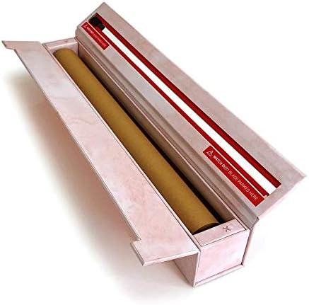 Chicwrap Rose Marble Parchment Paper Dispenser - Includes 15"X 33' (42 Sq. Ft) Roll Unbleached Baking, Cooking & Culinary Paper - Reusable