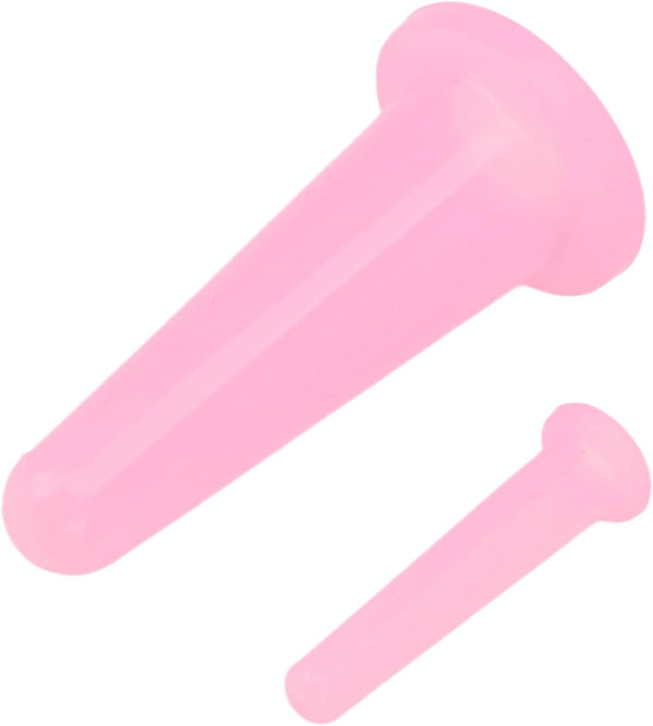 2Pcs Pink Cupping Set,Mini Silicone Face Cupping Set Vacuum Suction Massage Cups anti Cup Facial Cupping Set for Adults,Body and Face,Anti